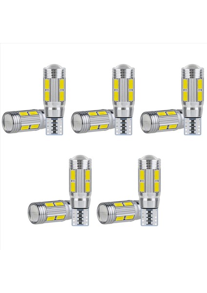 10 Adet W5W T10 12V 6000K 5630 10 Smd Araba LED Ampul Canbus Plaka Takoz Yan Dönüş Sinyal Lambası Süper Parlak Beyaz (Yurt Dışından) fiyatları