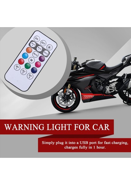 Uzaktan Kumandalı 4 Adet Kablosuz LED Strobe Işık, 8 Renk USB Şarj Su Geçirmez Acil Durum Uyarısı (Yurt Dışından) indirimleri