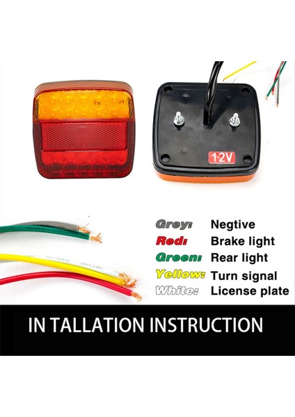 Adet 12V 26LED Su Geçirmez Araba Arka Lambası Çekme Lambası Karavan Atv Motosiklet Fren Lambası Durdurma Plaka Reflektörü (Yurt Dışından) fiyatları