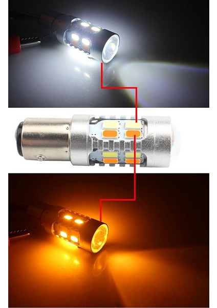 1157 BAY15D 5630 5730 20 Smd Beyaz Amber Katlanır LED Ampul Sinyal Lambası 12V (Yurt Dışından) modelleri