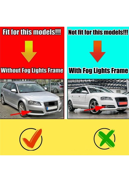 A3 8p 2009-2013 Için Siyah Araba Ön Tampon Sis Lambası File Izgarası 8P0807681 8P0807682D (Yurt Dışından) modelleri