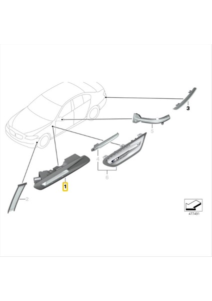 5 Serisi F10 F11 F18 2011-2013 Için Araç Yan Sinyal Lambası 63137154169 63137154170 Yardımcı Dönüş Sinyal Lambaları (Yurt Dışından)