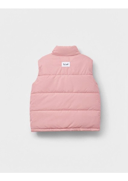 Kız Çocuk Pamuklu Pembe Şişme Yelek - Fermuarlı Cepli Kapitone Model fiyatları