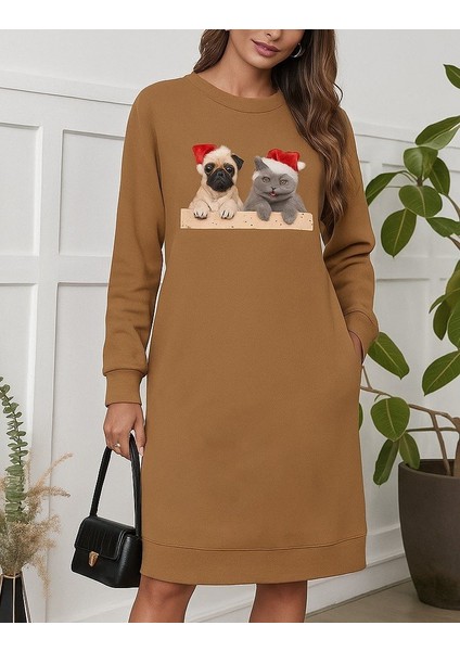 Kadın Uzun Kollu Bisiklet Yaka Desenli Viskon Iki Iplik Bluz