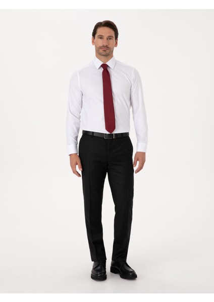 Erkek Beyaz Slim Fit Uzun Kollu Gömlek 50318293-VR013 fırsatları