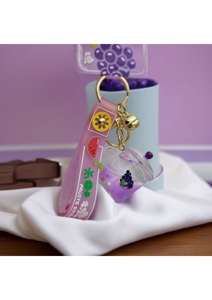 Lüx Içi Sulu Figürlü Anahtarlık Çanta Aksesuarı Peluş Oyuncak Rengarenk Hediyelik 1 Adet