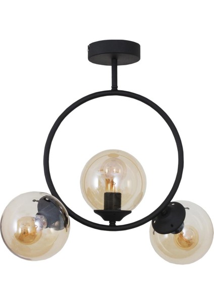 Evren 3 Lü Siyah Avize Bal Camlı Yatak Odası Mutfak Salon Hol Koridor Avize modelleri