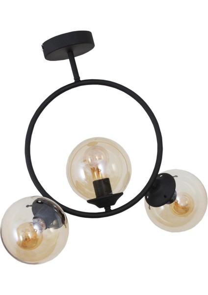 Evren 3 Lü Siyah Avize Bal Camlı Yatak Odası Mutfak Salon Hol Koridor Avize fırsatları