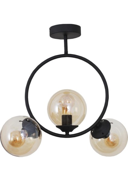 Evren 3 Lü Siyah Avize Bal Camlı Yatak Odası Mutfak Salon Hol Koridor Avize indirimleri