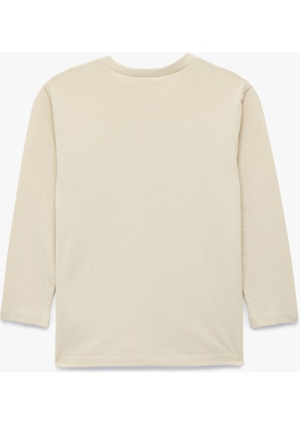 Pamuklu Uzun Kollu Bisiklet Yaka Baskılı Tişört fiyatları