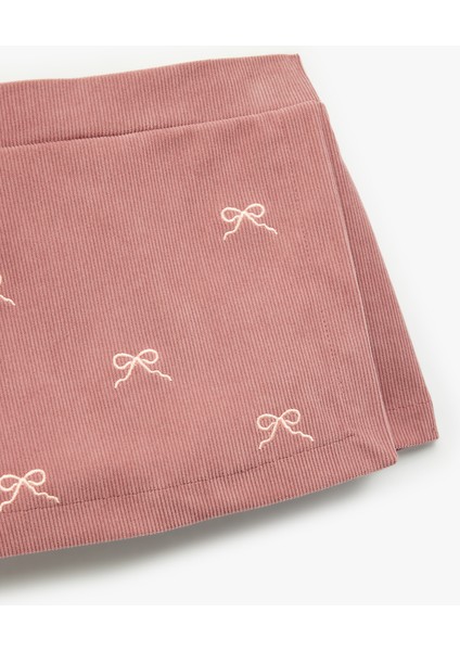 Fiyonk Nakış Detaylı Mini Şort Etek modelleri