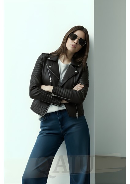 Kadın Suni Deri Ceket-Siyah fiyatları
