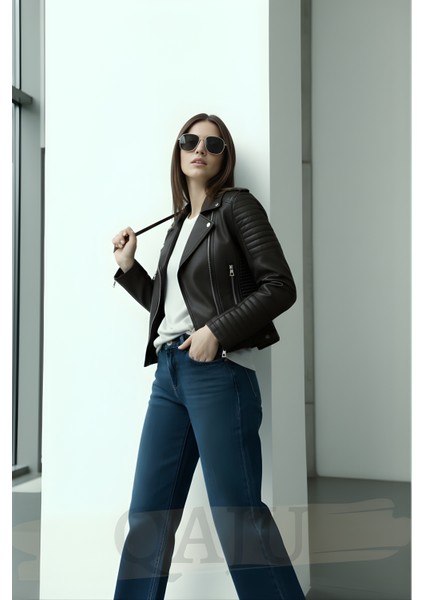 Kadın Suni Deri Ceket-Siyah indirimleri