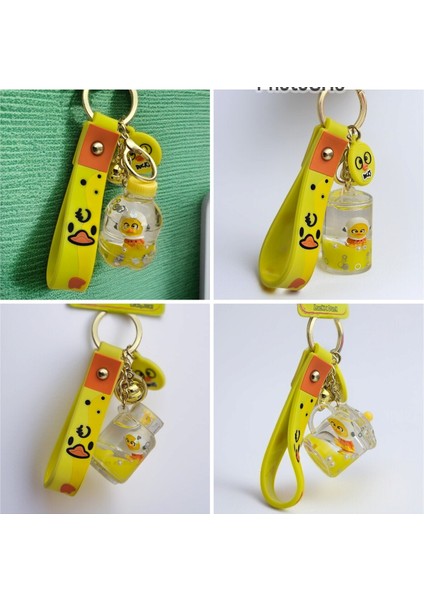 Civciv Figürlü Içi Renkli Sulu Anahtarlık Çanta Aksesuarı Hediyelik 1 Adet