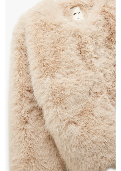 x Melis Ağazat - Suni Kürk Mont Crop Uzun Kollu Bisiklet Yaka indirimleri