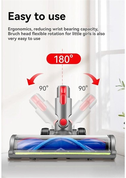 Dyson V7 V8 V10 V11 V15 Yeşil LED Işıklarla Vakum Ekleri V Şekil Kıl Yuşuk Yukarı Fırch Zemin Kafası Kiti (Yurt Dışından) indirimleri
