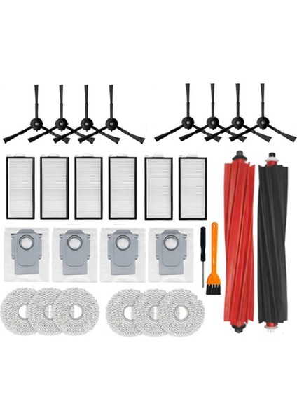 28PCS Roborock Qrevo Master V20 P10S Pro Vakum Değiştirme Ana Yan Fırça Filtresi Mop Toz Torbaları (Yurt Dışından)