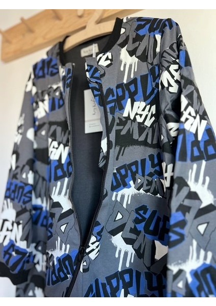 Gri Siyah Nyc %100 Pamuklu Fermuarlı 8 Yaş 10 Yaş 12 Yaş Büyük Beden 1 Tog Çocuk Uyku Tulumu Çocuk Pijaması fırsatları