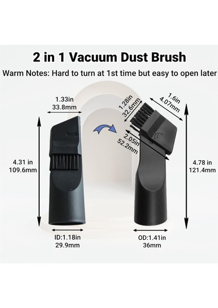 7pcs Vakum Fırça Ek ve Adaptör 1.25 Inç Yumuşak At Kaçı Yuvarlak Fırça Vakum Zemin Fırça Döşeme Aracı (Yurt Dışından) modelleri