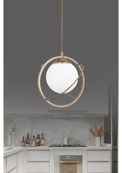 Savita Tekli Eskitme Avize Beyaz Camlı Yatak Odası Mutfak Salon Hol Koridor Avize