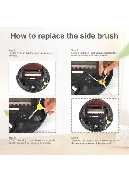 Irobot Oraya Için Yan Fırch Yedek Parçaları 900 800 Serisi, 980 960 860 850 861 866 870 890 Vac Kenarı Yıkma Fırçaları (Yurt Dışından) indirimleri