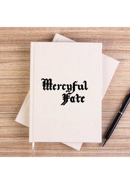 Mercyful Fate Logo Text Çizgisiz Kanvas Defter Çizgisiz