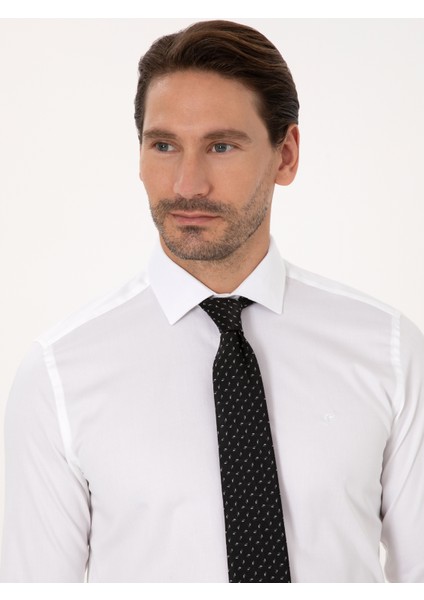 Erkek Beyaz Slim Fit Uzun Kollu Basic Gömlek 50318216-VR013 fiyatları