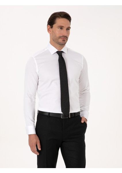 Erkek Beyaz Slim Fit Uzun Kollu Basic Gömlek 50318216-VR013 modelleri