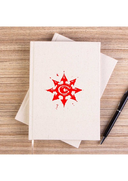 Chimaira Logo Red Çizgisiz Kanvas Defter Çizgisiz