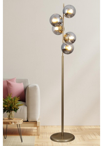 Moden 5 Li Eskitme Lambader Füme Camlı Modern , Oturma Odası ,yatak Odası , Salon Lambader