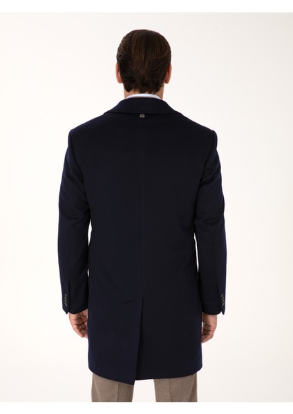 Erkek Lacivert Slim Fit %100 Kaşmir Palto 50314889-VR033 indirimleri