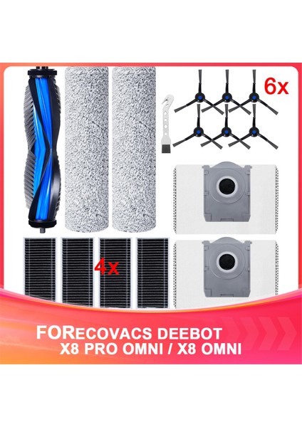 Ecovacs Deebot X8 Pro Omni Için 16 Adet Yedek Parça (Yurt Dışından)
