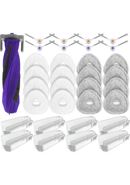 Narwal Freo x Ultra / Narwal J4 Için Aksesuar Seti, J4 Lite Yedek Parçalar Ana Yan Fırça Filtresi Mop Kumaş, B (Yurt Dışından)