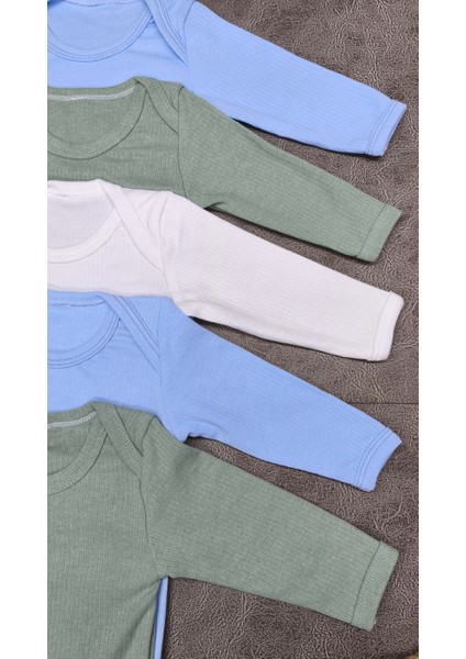 5'li Erkek Raporlu Pamuklu Uzun Kol Bebek Çıtçıtlı Body Atlet Zıbın indirimleri