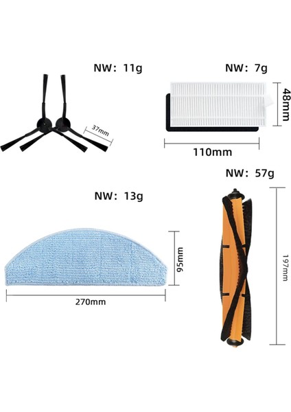 Xiaomi Lydsto Için G2 G2D Robot Vakum Yedek Parçalar Ana Fırça Yan Fırça Hepa Filtre Mop Rag Toz Torbası (Yurt Dışından) fiyatları