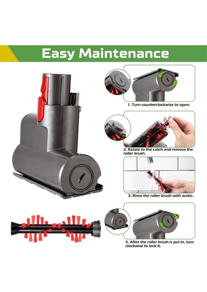 Dyson V7, V8, V10, V11, V15 Kablosuz Vakumlar Için Vakum Akar Çıkarma Fırçası Kafası- Mini Elektrik Fırçası Yedek Parçaları (Yurt Dışından) fırsatları