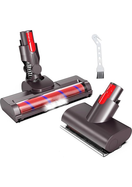 Dyson V15 V8 V7 V10 V11 Için Vakum Ataşmanları ve Yumuşak Silindir Fırçası, LED Işığı ile Parke Zemin Eki (Yurt Dışından)