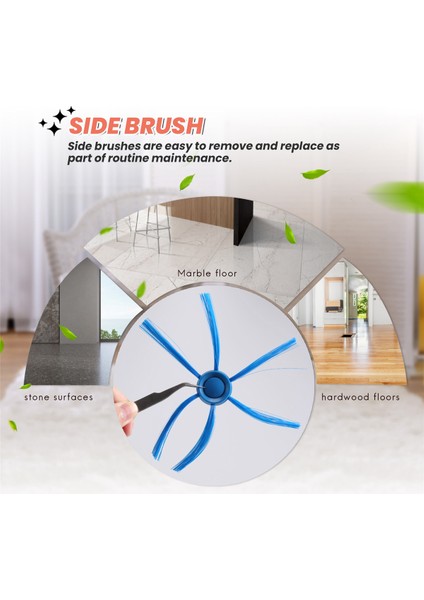 2pcs 6 Kollu Süpürme Robot Yan Fırçalar Philips FC8796 FC8794 FC8792 Vakum Süpürge Parçaları (Yurt Dışından) indirimleri