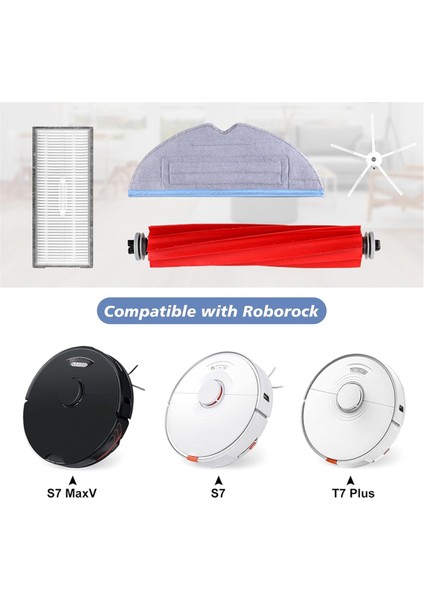 S7 Aksesuar Kiti, Roborock Için Uyumlu S7, S7+, S7 Maxv, S7 Maxv Plus, Yedek Parçalar Ana Fırça Paspas Bezini Içerir (Yurt Dışından) indirimleri