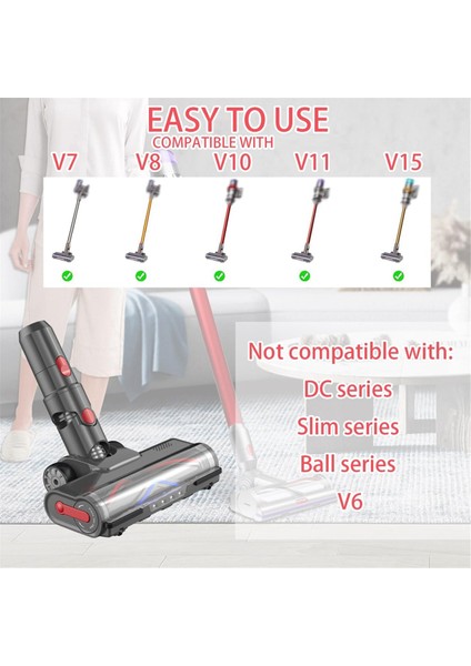 Hızlı Serbest Bırakma Silindir Fırça Temizleyici Kafa Dyson V7 V8 V8 V10 V11 V15 LED Işıklarla Vakum Ekleri (Yurt Dışından) indirimleri