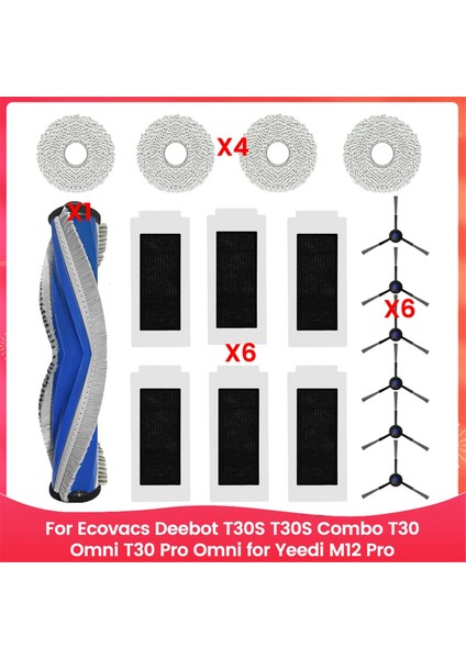Ecovacs Deebot T30S T30S Combo T30 Omnı T30 Pro Omni Yeedi M12 Pro Vakum Parçaları Ana Yan Fırça Filtre Mop Kumaş (Yurt Dışından)