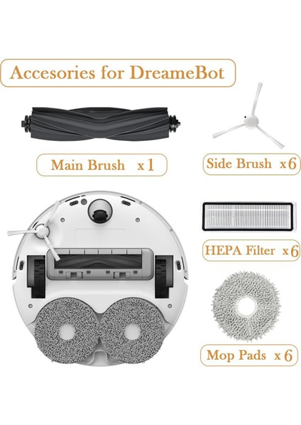Dreame L10S Ultra/ L10 Ultra/ L10S Pro Için, Xiaomi X10 Için Yedek Parçalar Artı Ana Yan Fırça Hepa Filtreleri Paspas Pedleri (Yurt Dışından) fiyatları
