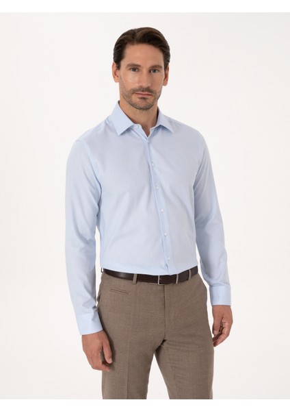 Erkek Açık Mavi Slim Fit Uzun Kollu Gömlek 50318293-VR003 modelleri