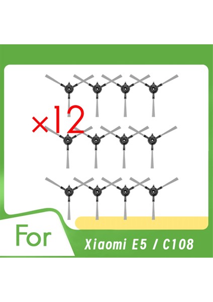 Xiaomi E5 / C108 Için 12 Pcs Yan Fırça Robot Vakum Süpürge Parçaları Değiştirme (Yurt Dışından)