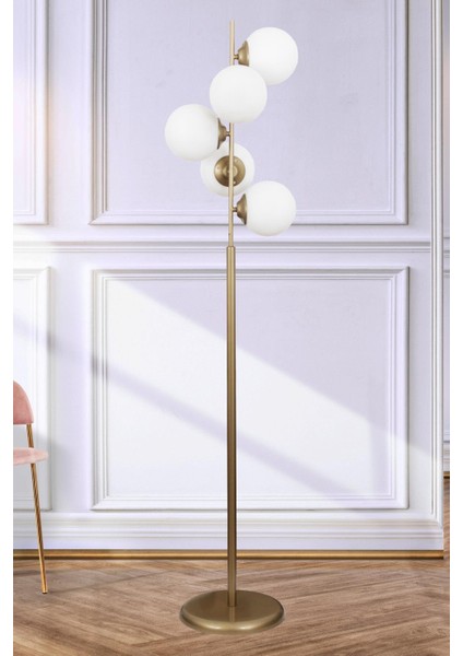 Moden 5 Li Eskitme Lambader Beyaz Camlı Modern , Oturma Odası ,yatak Odası , Salon Lambader