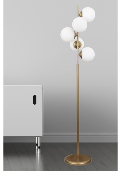 Moden 5 Li Eskitme Lambader Beyaz Camlı Modern , Oturma Odası ,yatak Odası , Salon Lambader modelleri