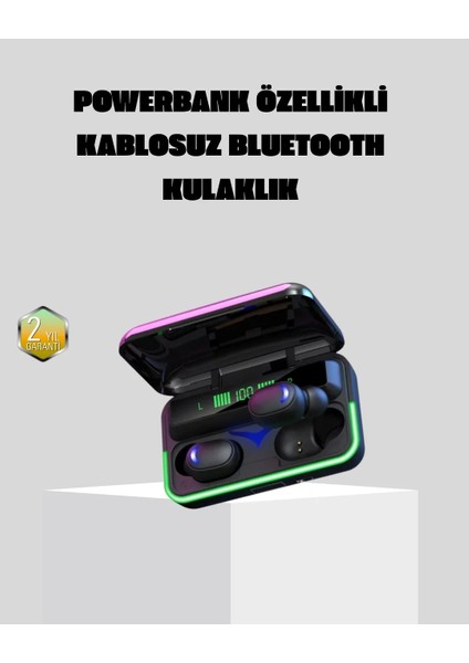 Kablosuz Oyuncu Kulaklığı Powerbank Şarj Kutulu Rgb 5.1