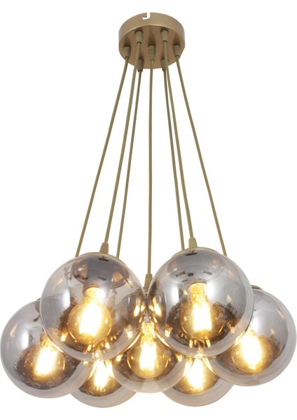 Kapo 7 Li Eskitme Avize Füme Camlı Dekoratif Tasarım Yatak Odası Mutfak Salon Avize modelleri