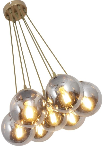 Kapo 7 Li Eskitme Avize Füme Camlı Dekoratif Tasarım Yatak Odası Mutfak Salon Avize fırsatları