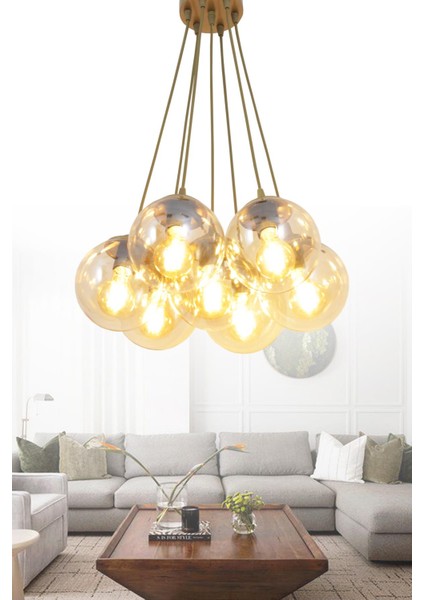 Kapo 7 Li Eskitme Avize Bal Camlı Dekoratif Tasarım Yatak Odası Mutfak Salon Avize